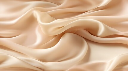Obraz premium Satin dreams in beige. Gentle waves on a shiny backdrop. A celebration of subtle beauty. Perfect for designers.