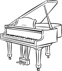 simple shapes a piano coloring page