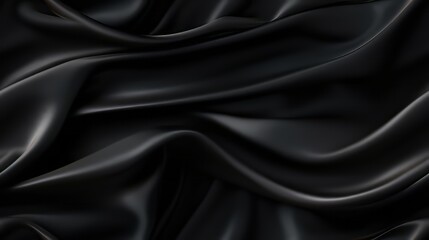 Fototapeta premium Dive into the depth of black. Silky fabric waves. The epitome of sophistication. Ideal for high-end designs.