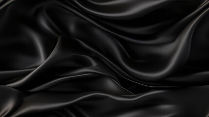 Fototapeta premium Black elegance in fabric. Gentle waves and shimmer. Celebrate with style. Dive into luxury.