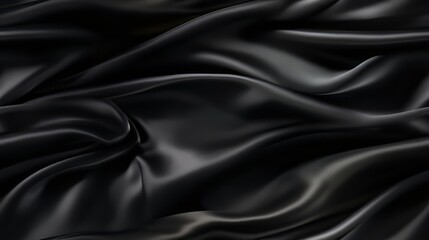 Black fabric mystique. Gentle waves on a shiny surface. Celebrate design with a touch of mystery.