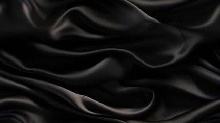 Obraz premium Black fabric wonder. Gentle waves on a shiny backdrop. Perfect for festive designs. A touch of sophistication.