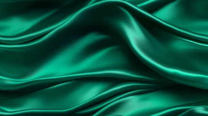 Obraz premium Emerald dreams in satin. Dive into waves of beauty. Perfect for grand projects. A touch of luxury.