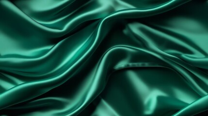 Obraz premium Emerald satin stories. Dive into waves of luxury. Perfect for sophisticated projects. A touch of beauty.