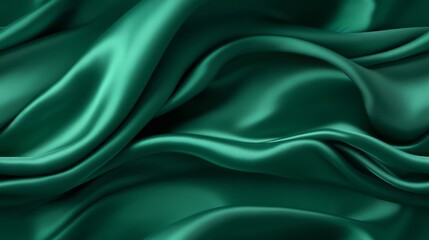 Obraz premium Emerald elegance unfolds. Gentle waves on a shiny backdrop. Design with sophistication. Dive into luxury.