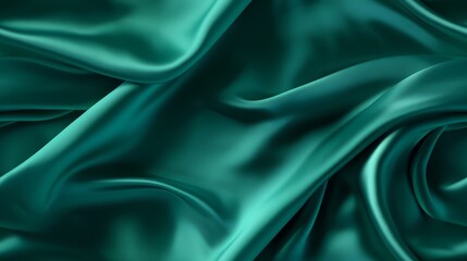 Fototapeta premium Waves of emerald charm. Silky smooth and shimmering. A designer's paradise. Celebrate with style.