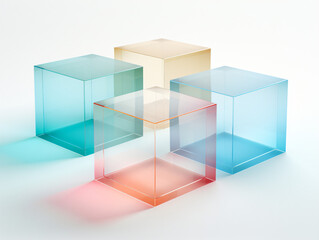 Fototapeta premium Coloured transparent cubes