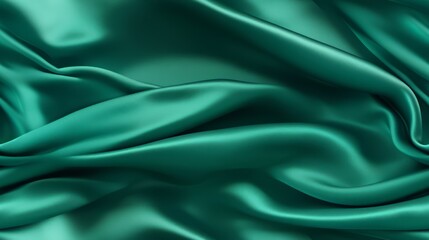 Fototapeta premium Emerald elegance in fabric. Gentle waves and shine. Celebrate design with style. Perfect for luxury projects.