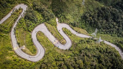 The aerial view of Genting Highlands in Malaysia