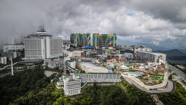 The aerial view of Genting Highlands in Malaysia