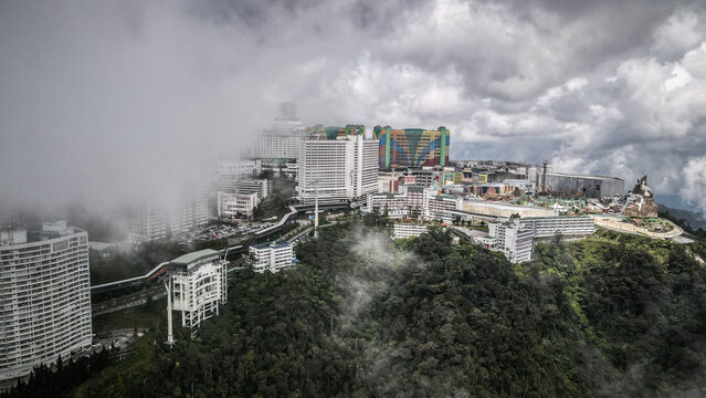 The aerial view of Genting Highlands in Malaysia