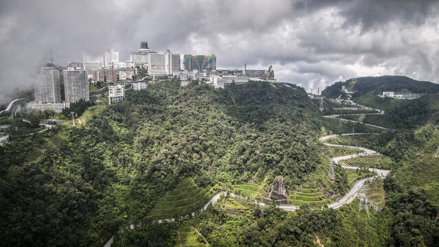 The aerial view of Genting Highlands in Malaysia