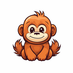 Orangutan tshirt design graphic, cute happy kawaii style
