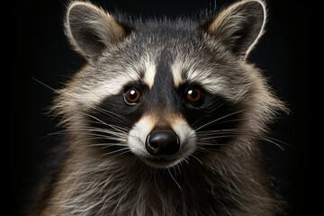 portrait of a smiling looking racoon