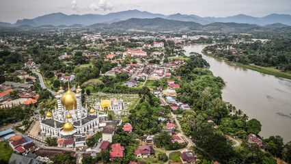 The aerial view of Kuala Selangor in Malaysia