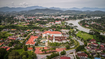 The aerial view of Kuala Selangor in Malaysia