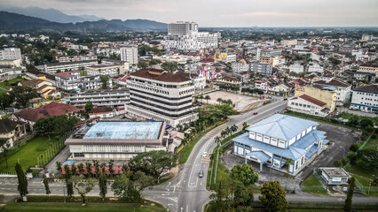 The aerial view of Taiping in Malaysia