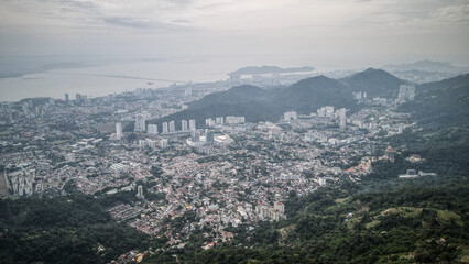 The aerial view of Penang Island in Malaysia