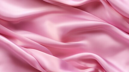 Obraz premium Pink satin panorama. Lustrous waves of beauty. Celebrate with tenderness. A touch of luxury.