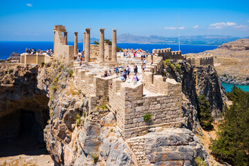 Lindos Acropolis and beach, Rhodes