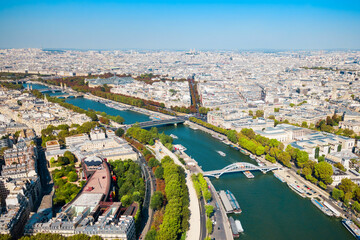 Paris aerial panoramic view, France