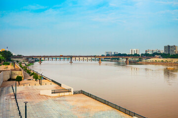 Sabarmati riverfront aerial view, Ahmedabad