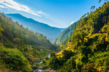 Fototapeta na wymiar Himalaya mountains panoramic landscape, India
