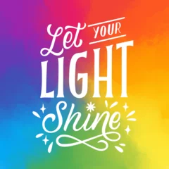 Gordijnen Phrase let your light shine © Andrea