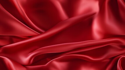 Obraz premium Red fabric splendor. Gentle waves on a shiny surface. Celebrate design with passion. Embrace the luxury.
