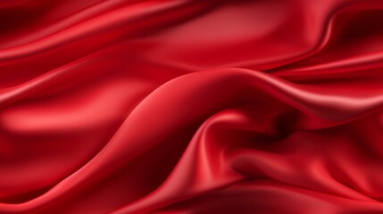 Obraz premium Red satin allure. Passionate waves. Elegance for design. Ideal for backgrounds.