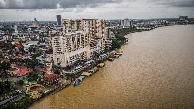 The aerial view of Kota Bharu in Malaysia