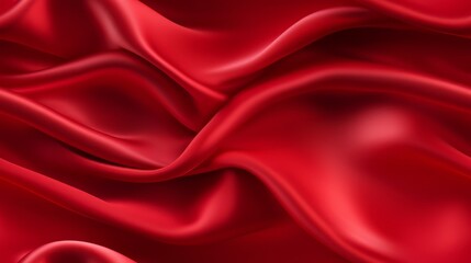 Fototapeta premium Red beauty in fabric. Waves of satin. Perfect for designs. A touch of class.