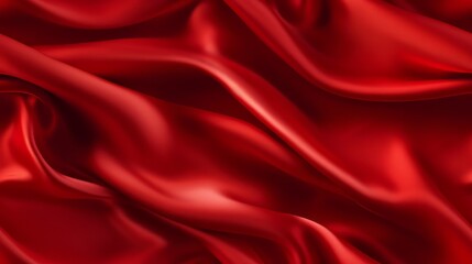 Obraz premium Red beauty in every fold. Waves of satin elegance. Perfect for grand occasions. A touch of ardor.