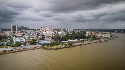 The aerial view of Kuala Terengganu in Malaysia