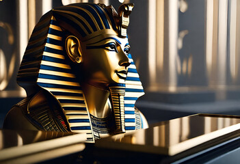 Egyptian pharaoh in minimal style - obrazy, fototapety, plakaty