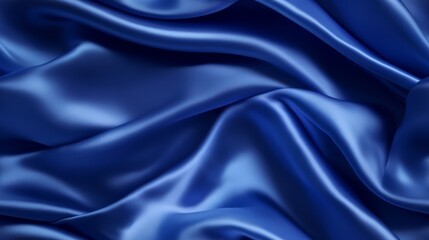Fototapeta premium Royal blue fabric glow. Waves of elegance. Design with depth. Perfect for luxury projects.