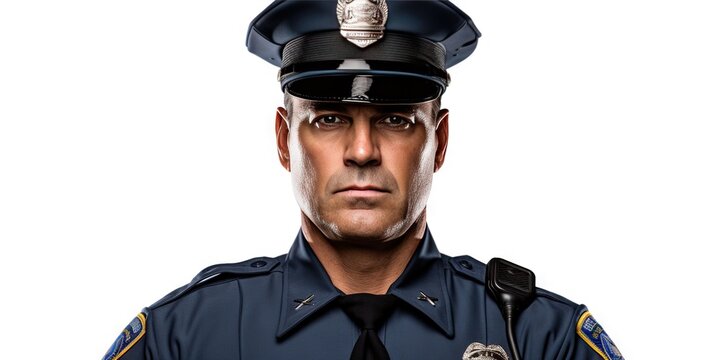 American Police Officer   NYC Security Guard Closeup, Generative AI