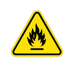 classic flammable yellow warning triangle