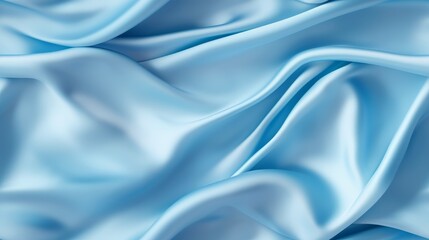 Fototapeta premium Sky blue beauty in every fold. Waves of satin elegance. Perfect for serene occasions. A touch of the heavens.