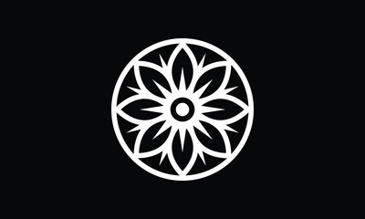 Abstract leaf circle ornament logo