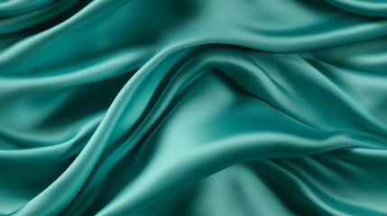 Fototapeta premium Turquoise fabric grandeur. Gentle waves capturing vibrant hues. Celebrate design with a touch of the tropics.