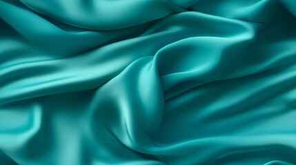 Fototapeta premium Turquoise elegance on fabric. Soft wavy and shimmering. A designer's beach muse. Ideal for breezy projects.