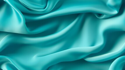 Fototapeta premium Turquoise fabric luminance. Gentle wavy and vibrant. A backdrop for design dreams. Embrace the elegance.