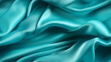 Obraz premium Turquoise elegance unfolds. Silky shiny and vibrant. A backdrop for design wonders. Embrace the sophistication.