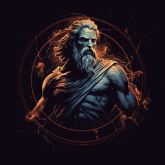designer of the Greek God, Zeus, to print t-shirt