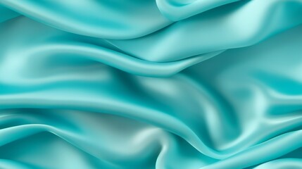 Obraz premium Turquoise fabric radiance. Waves of elegance on a reflective surface. Design with a touch of the sea. Perfect for luxury projects.