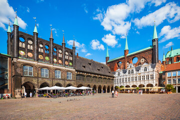 Town Hall Rathaus in Lubeck - 647855947