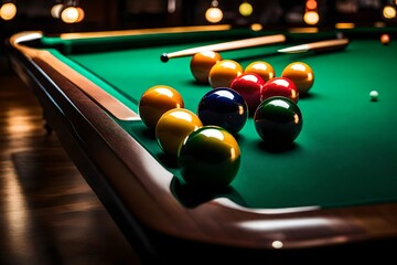 American Pool Billiard Balls in Close-Up