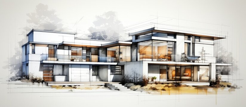 Contemporary drawing of a house s design