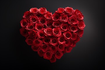 a heart shaped red roses